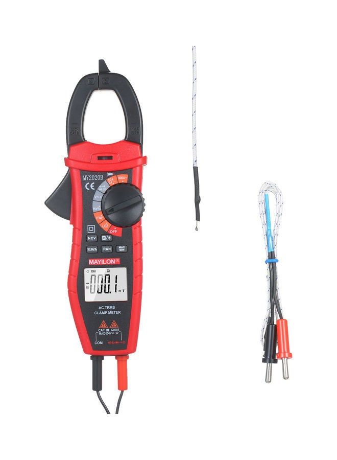 NIBEMINENT Digital AC Current Clamp Meter Black/Red 28.30X5.60X12.00cm - Image 3