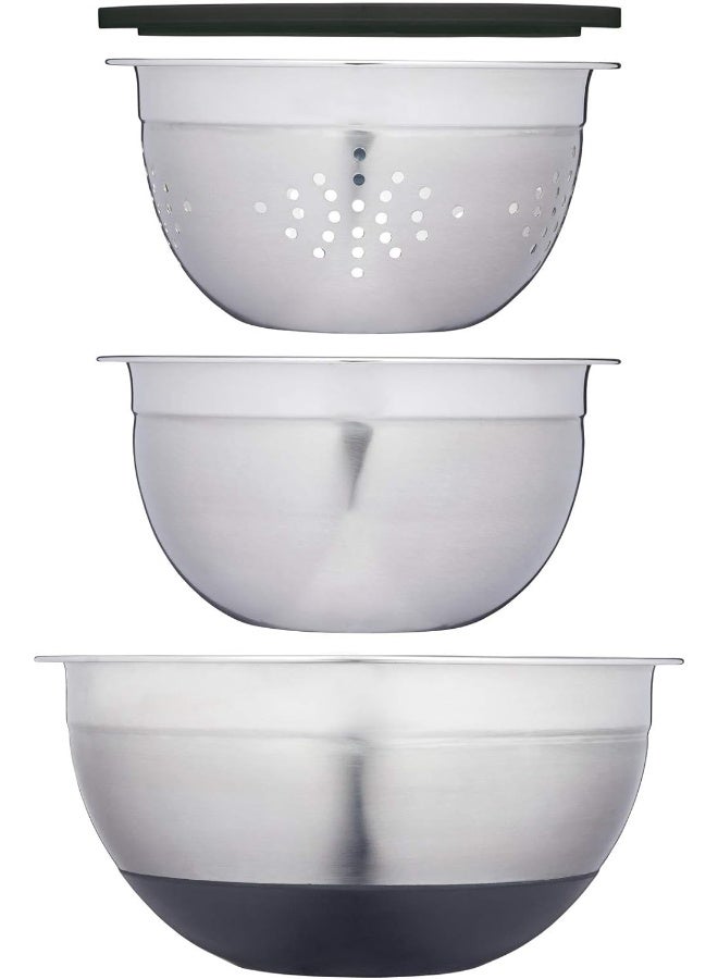 Master Class Masterclass Bowl Set, Mixing Bowl, Colander And Lid, Smart Space, Stainless Steel, Set Of 6 - Image 3