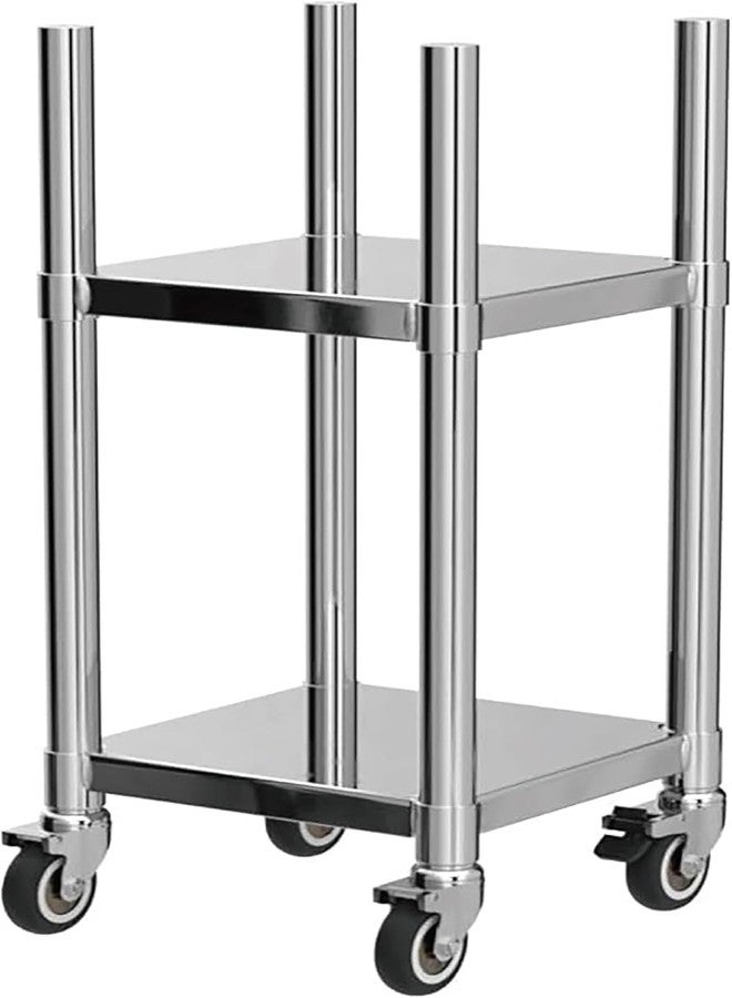 OGFC 21561 Stainless Steel 14” x 14” Rice Warmer Stand and Cart with Wheels & Brakes – for Commercial Food Warmers, Large Rice Cookers, Cooking Equipment Stand - Image 1