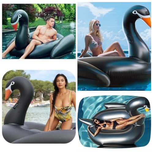 Vercico Giant Pool Float Adult Heavy Duty 70" Black Swan Pool Floaties for Adults Swimming Pool Lounger Float Pool Chair Float for Pool Games Beach Party Outdoor Water Play - Image 5