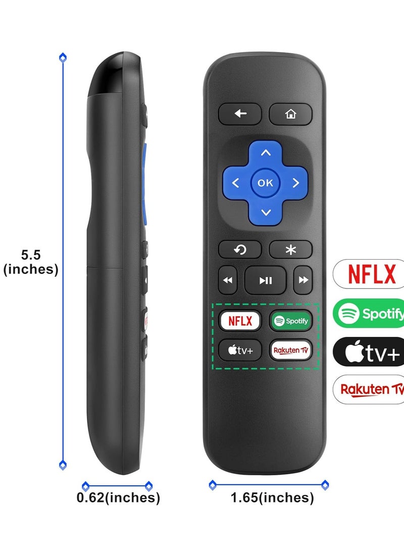 ELTRAZONE Remote Control for Roku Express 4K/4K+, Roku Box, Roku Premiere, Roku Streaming Media Player with Netflix, Apple TV+, Spotify, Rakuten TV Buttons – With Battery - Image 4