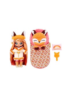 MGA Entertainment Camping Dolls Sierra Foxtail Fox Inspired 7.5" Fashion Doll with Orange Hair and Plush Fox Sleeping Bag, 2 in 1 Gift | Toy for Kids | AgeGroup :  5+ Years,  - Image 1