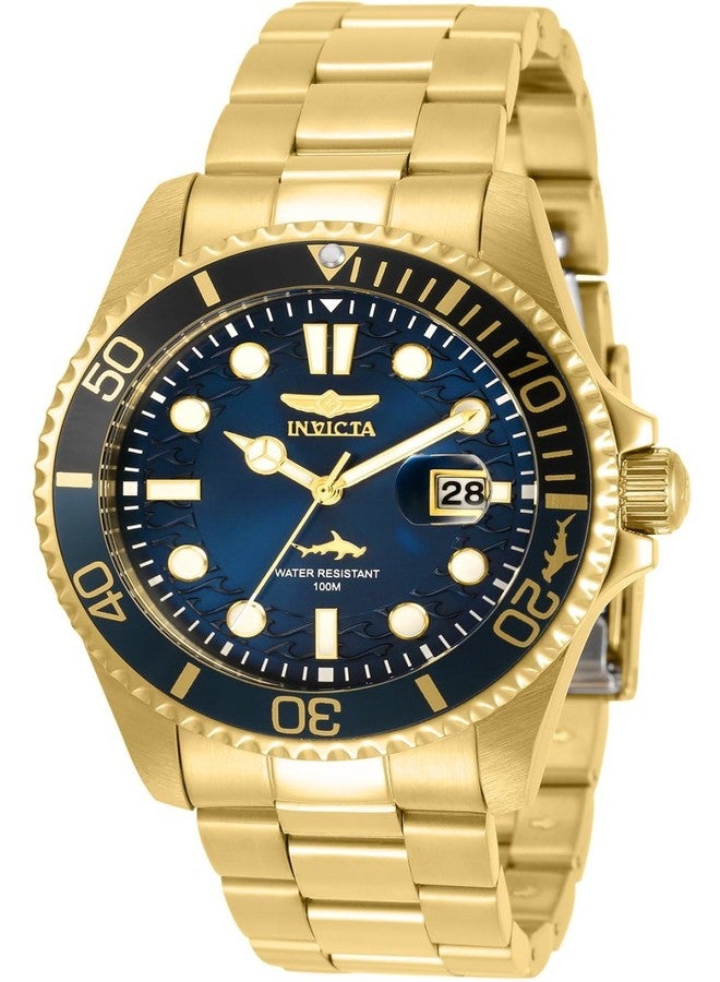 Invicta Pro Diver Men 43mm Stainless Steel Gold Blue dial PC32 Quartz, 30810 - Image 1