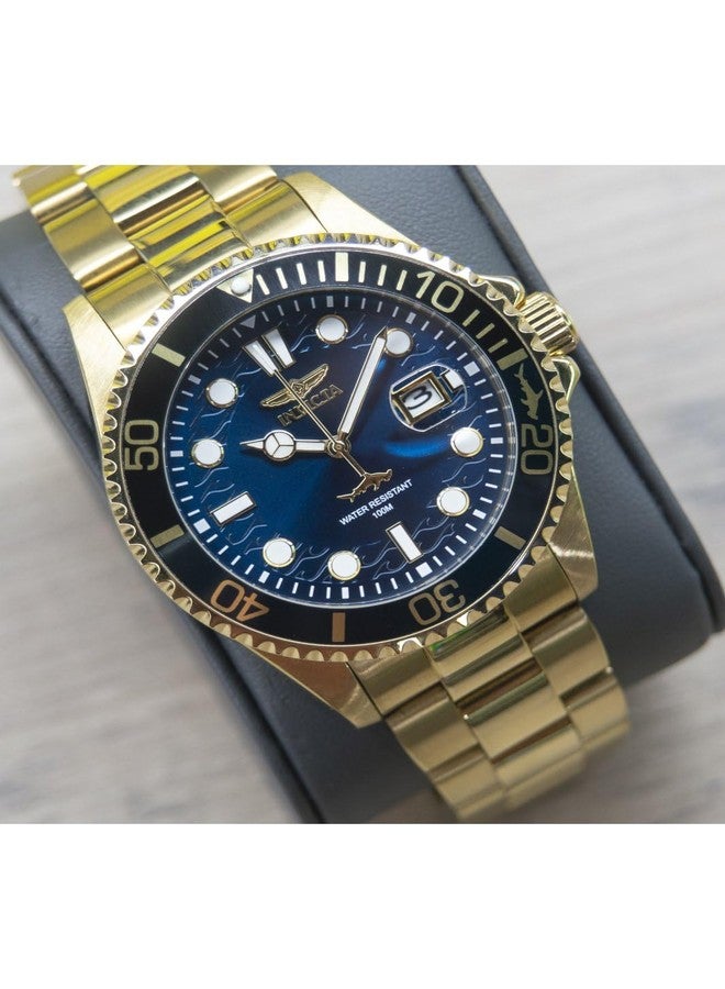 Invicta Pro Diver Men 43mm Stainless Steel Gold Blue dial PC32 Quartz, 30810 - Image 3