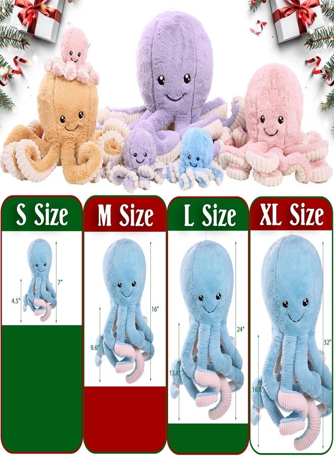 DENTRUN Octopus Stuffed Animals, Giant Octopus Plush Doll Play Toys for Kids Girls Boys Adults Birthday Xmas Halloween Present Stuffed Sea Animals Plushie, 7/16/24/32 Inches, 5 Colors - Image 4