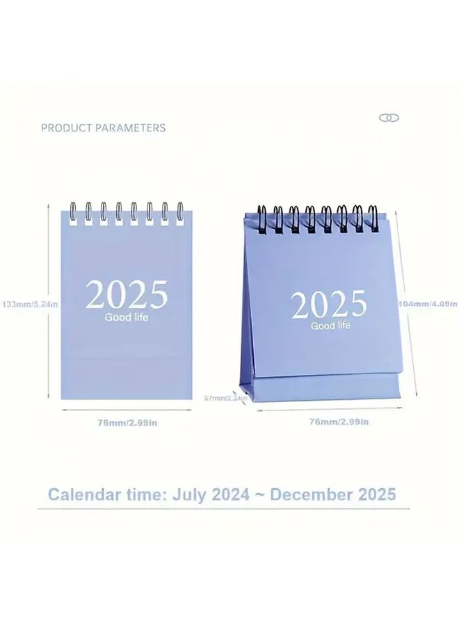 تقويم سطح المكتب الأسود 2025 - النسخة الإنجليزية، تصميم بسيط ومحمول، لوازم المكاتب والمدارس، تخطيط الجداول اليومية، ديكور المكتب. - Image 3