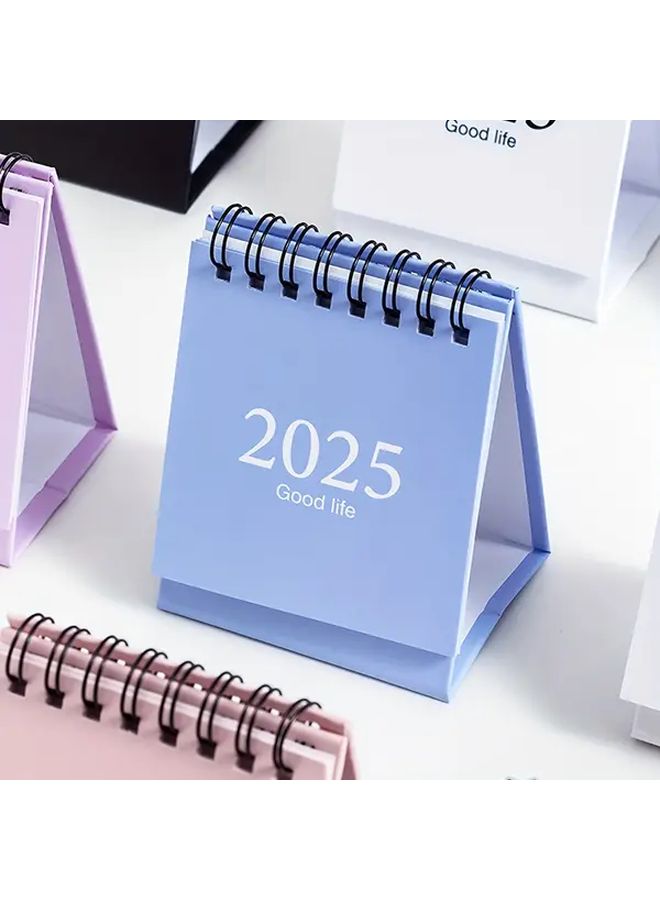 تقويم سطح المكتب الأسود 2025 - النسخة الإنجليزية، تصميم بسيط ومحمول، لوازم المكاتب والمدارس، تخطيط الجداول اليومية، ديكور المكتب. - Image 2