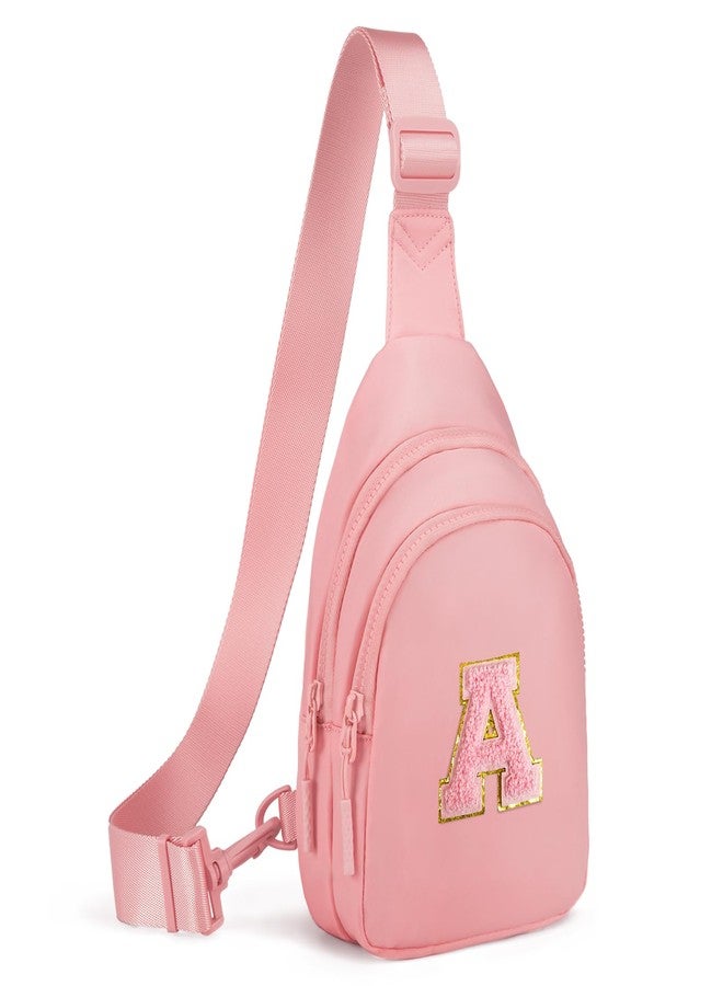 Viverte Easter Gifts for Teen Girls 7 8 9 10 11 Year Old Girls Birthday Gifts for Best Friends Easter Basket Stuffers Small Initial Sling Bag Crossbody Bag (Light Pink-A) - Image 1