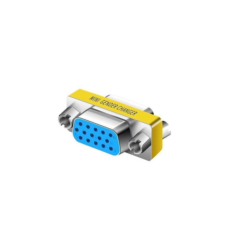 MVTECH VGA Jointer Coupler Joiner Extender 15 Pin Female to Female Coupler Cable Extender Female Both Side Female to Female Gender Changer (Silver) - Image 1