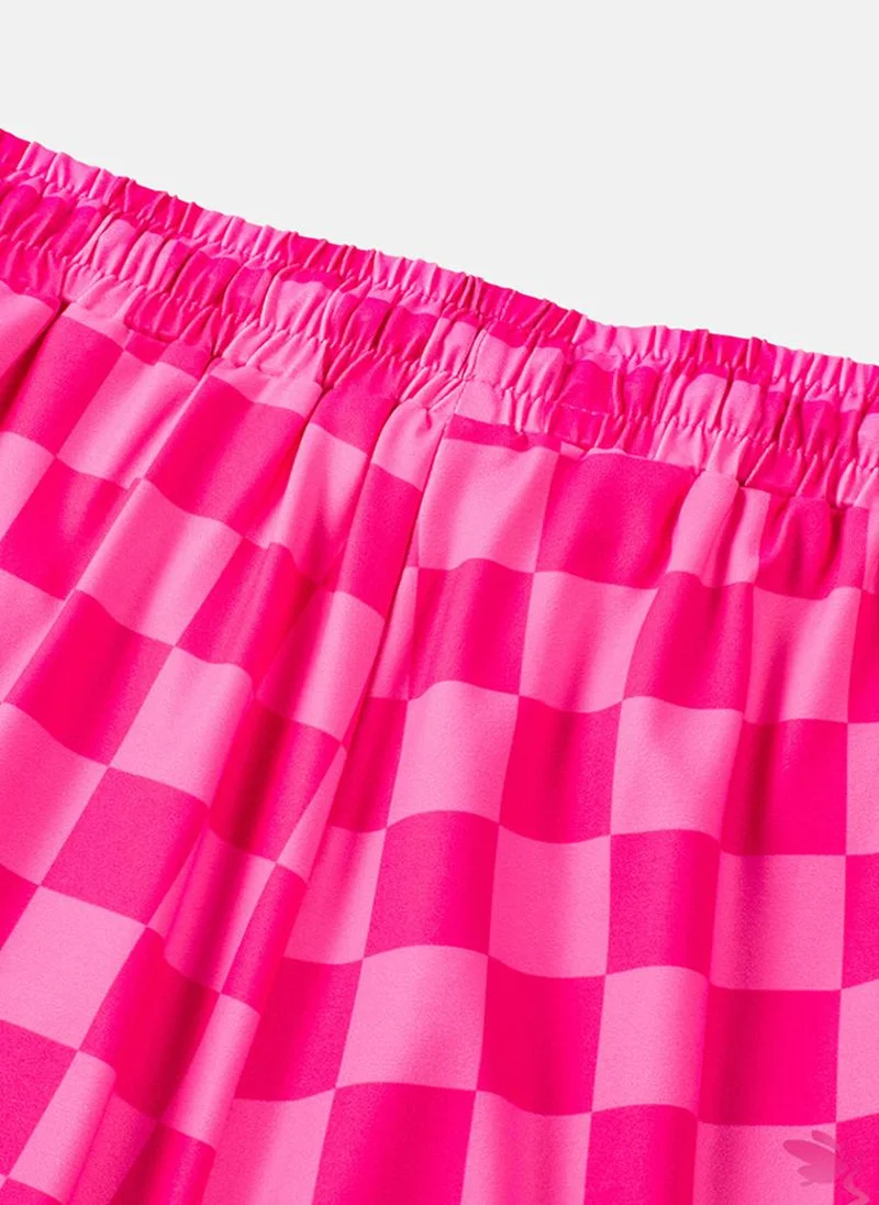 YUNIQEE Pink Checked Casual Shorts