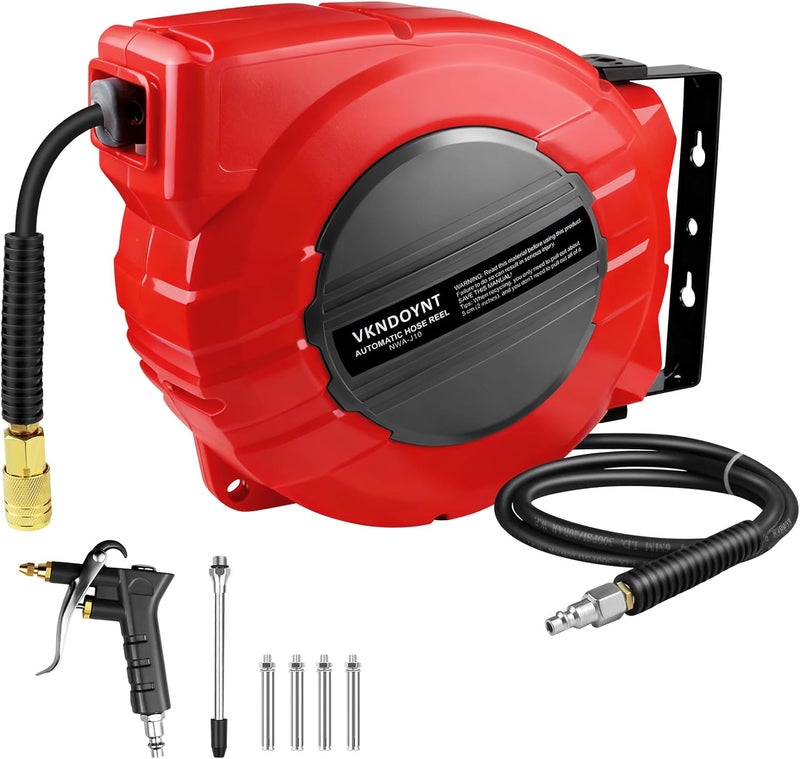 Vkndoynt Retractable Air Hose Reel, 1/4 inch x 50 Feet - Image 1