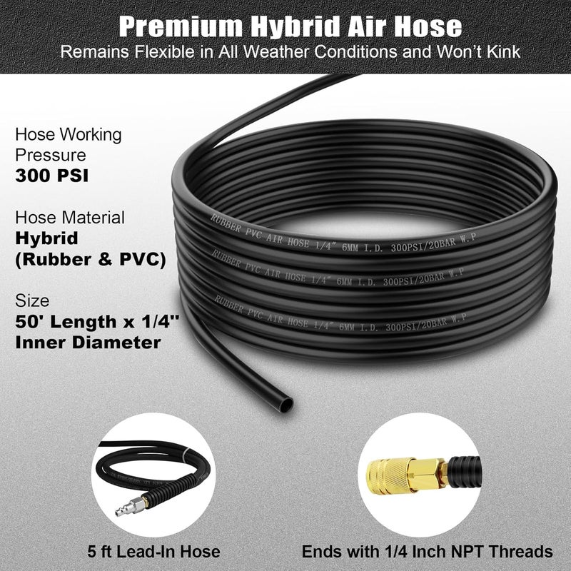 Vkndoynt Retractable Air Hose Reel, 1/4 inch x 50 Feet - Image 5