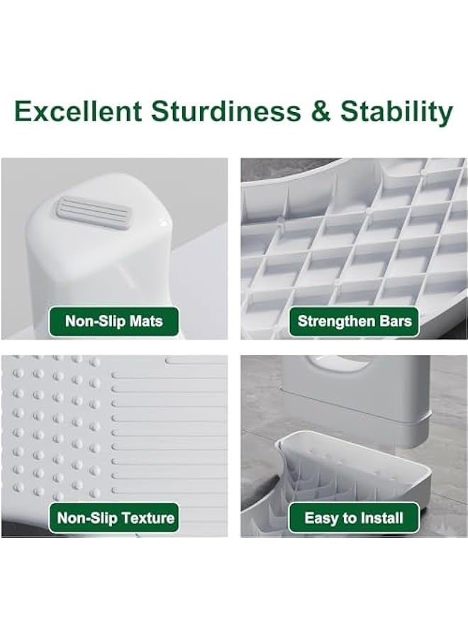 TRASSLE Toilet Potty Stool for Adults, 7 Heavy Duty Plastic Squatting  Foot Stool, Bathroom Non-Slip Toilet Assistance Step Stool - Healthy Gifts for Kids Seniors - Image 3