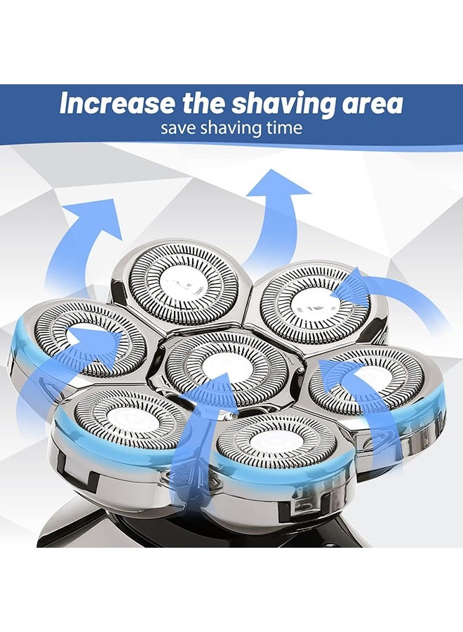 Arabest Men's Electric Shaver, 5 in 1 Men's Shaver, Men's Grooming Set, Electric Shaver Wet and Dry, USB Rechargeable Waterproof, Rotary Shaver with LED Display - Image 2
