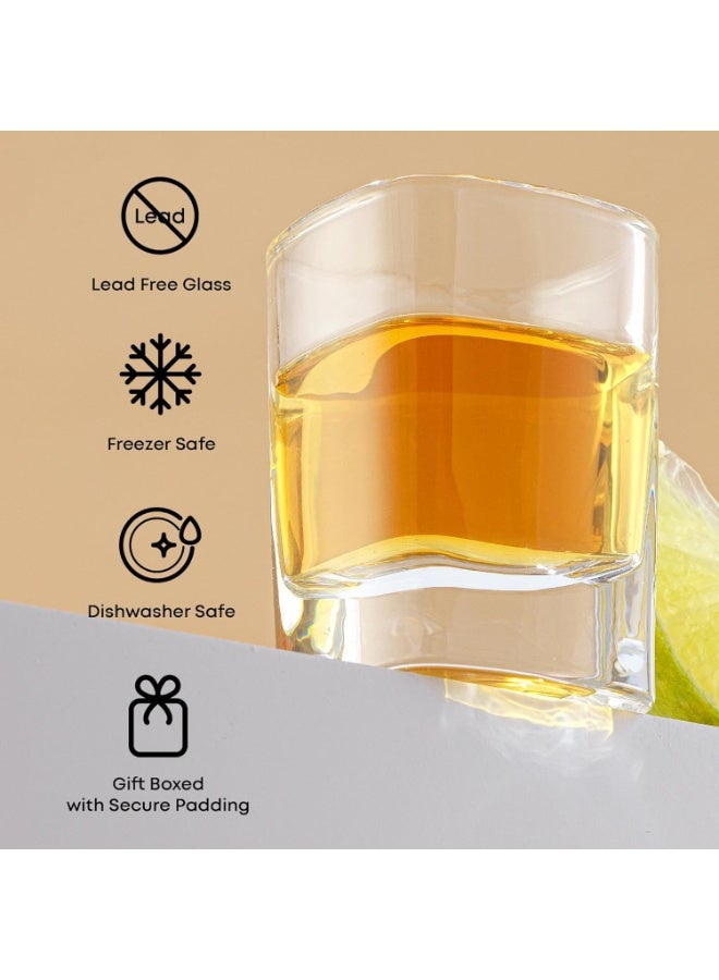 مجموعة من 6 أكواب شوت بقاعدة ثقيلة، أكواب شوت شفافة سعة 2.2 أونصة، كوب شوت تيكيلا، كوب شوت مربع، كوب شوت إسبريسو للفودكا والويسكي والتكيلا والإسبريسو والمشروبات الروحية والمشروبات الكحولية - Image 3