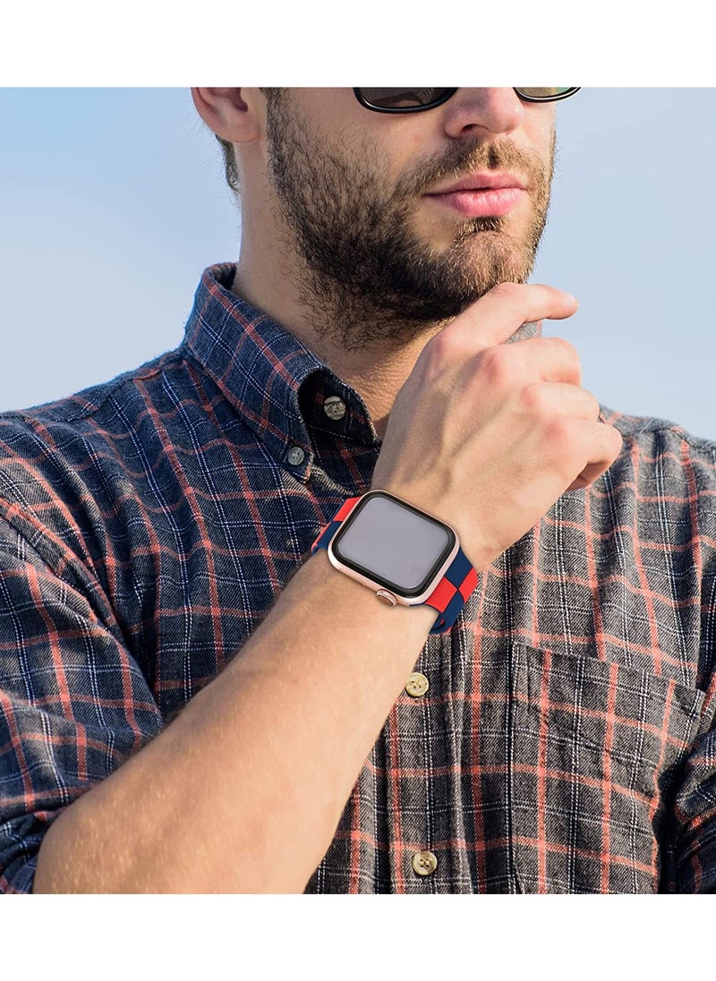 TEMPO Luxury Checkered Designer Bands Compatible with Apple Watch Ultra 2/1 Ultra 49mm 46mm 45mm 44mm 42mm for Men Women, Soft Silicone,Waterproof Strap for iWatch Series 10 9 8 7 6 5 4 3 2 1 SE  - Image 5