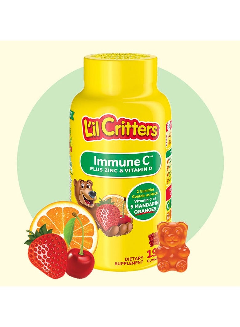 L'il Critters Immune C Plus Zinc & Vitamin D, Assorted Flavors, 60 Gummies - Image 2