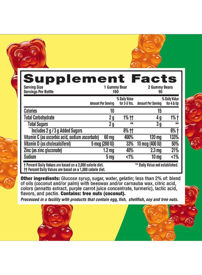 L'il Critters Immune C Plus Zinc & Vitamin D, Assorted Flavors, 60 Gummies - Image 5