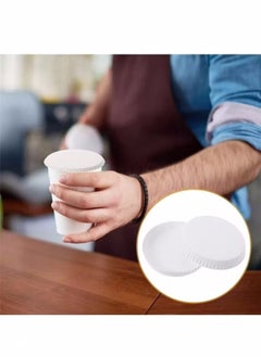 Generic 100 Pcs Disposable Paper Cup Covers,Coffee Mug Lid Tea Cup Paper Hot Cup Lids Coffee Cup Covers for Espresso Cold Hot Drinks Tea Coffee Hot Tea Cups White Disposable Coffee Cups Coffee Cup Lids  - Image 5