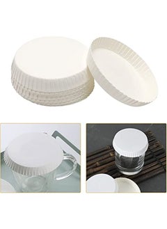 Generic 100 Pcs Disposable Paper Cup Covers,Coffee Mug Lid Tea Cup Paper Hot Cup Lids Coffee Cup Covers for Espresso Cold Hot Drinks Tea Coffee Hot Tea Cups White Disposable Coffee Cups Coffee Cup Lids  - Image 4