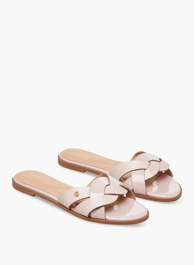 Celeste PINK Women Textured Knot Slide Sandals for Women | Best Price UAE