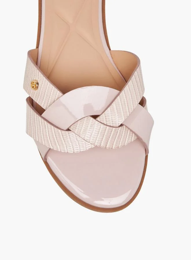 Celeste PINK Women Textured Knot Slide Sandals for Women | Best Price UAE