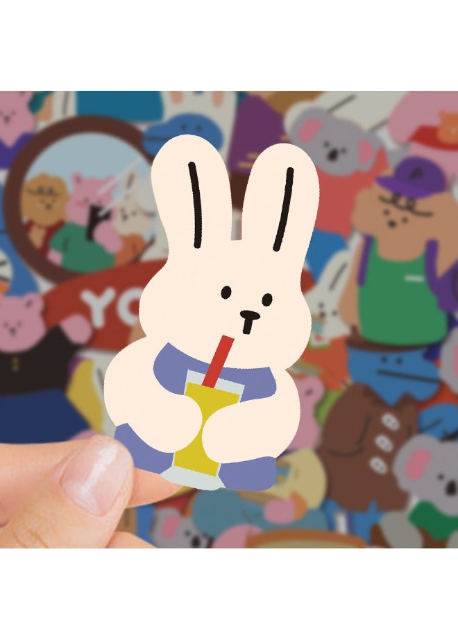 50-Piece Cream Bear Cartoon Doodle Sticker, Waterproof Unrepeated Cartoon Stickers for Laptop,Skateboard, Water Bottles,Computer,Phone,Guitar, Stickers for DIY - Image 4