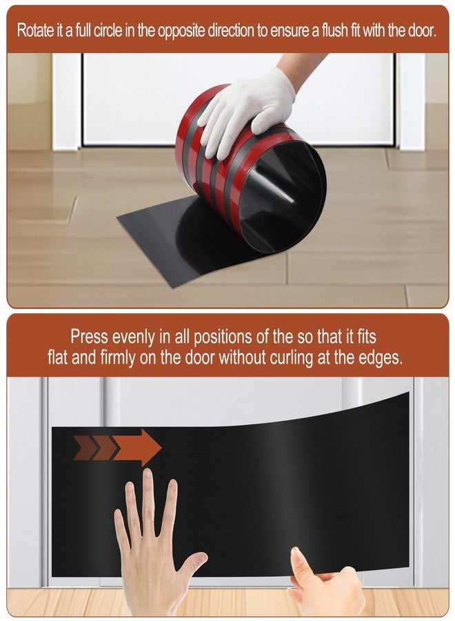 Profasion 2 Pack 8" x 34" Self Adhesive Door Kick Plate for Bottom of Door, Stainless Steel Front Door Kick Plates, Kickplates for 36" Door Interior and Exterior (Black) - Image 3