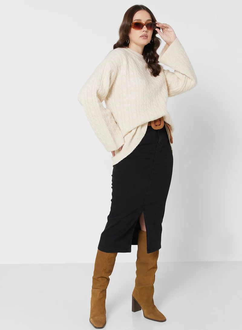 VERO MODA Wide Sleeve Knitted Sweater
