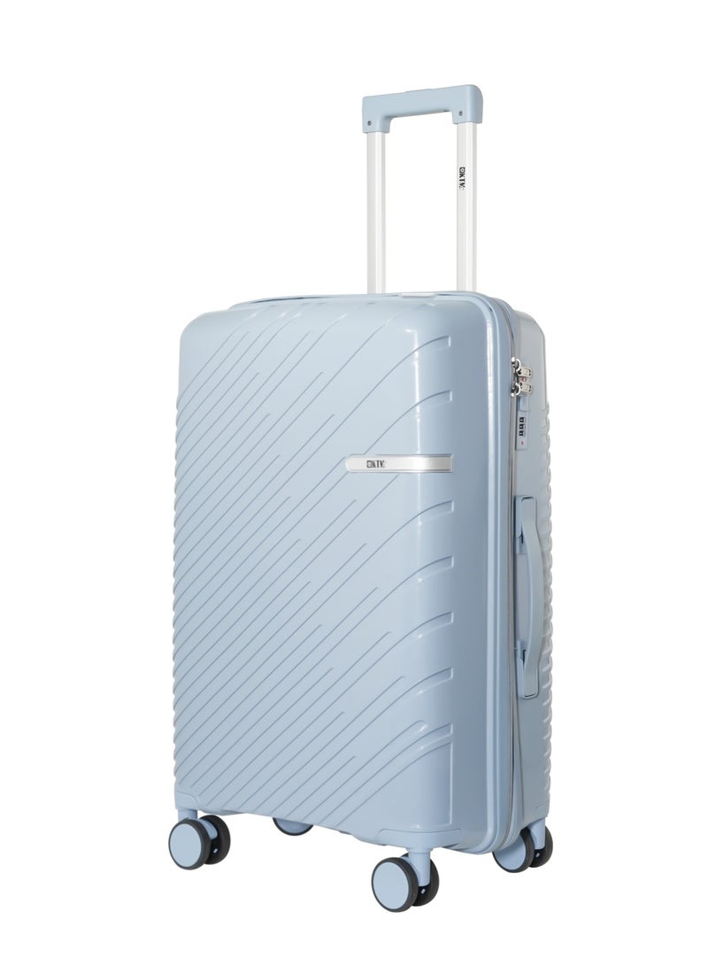 KTMC Polypropylene Luggage 20" Carry-On & 28" Check-in Suitcases, H-8882 Light Blue - Image 2