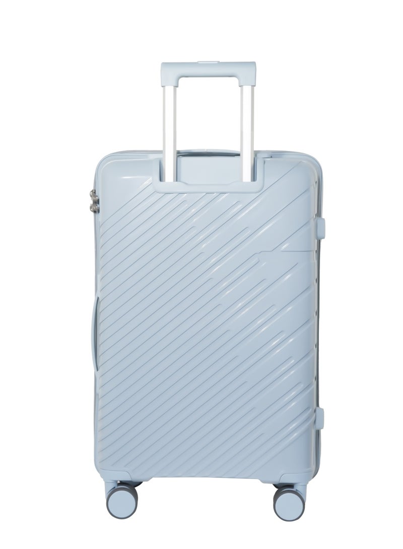 KTMC Polypropylene Luggage 20" Carry-On & 28" Check-in Suitcases, H-8882 Light Blue - Image 3