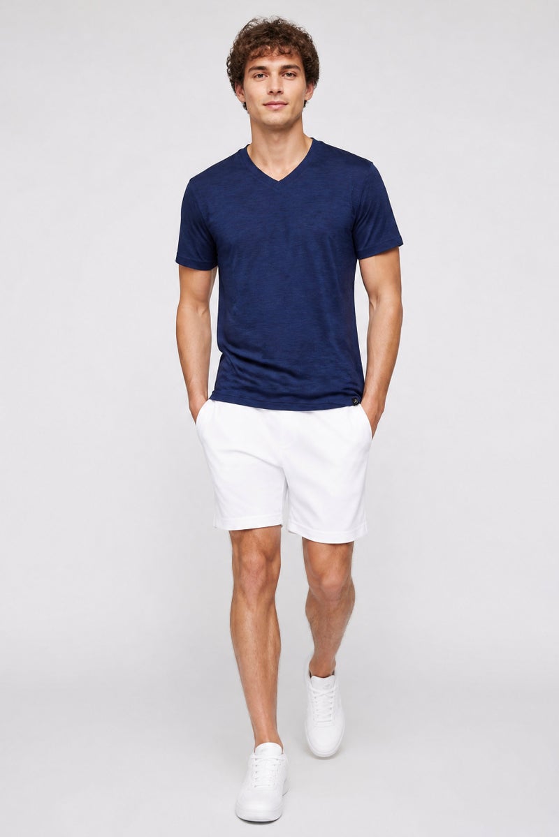 Gaiam Men Slim Fit Short Sleeve Training T-Shirt, Navy Heather - Image 4