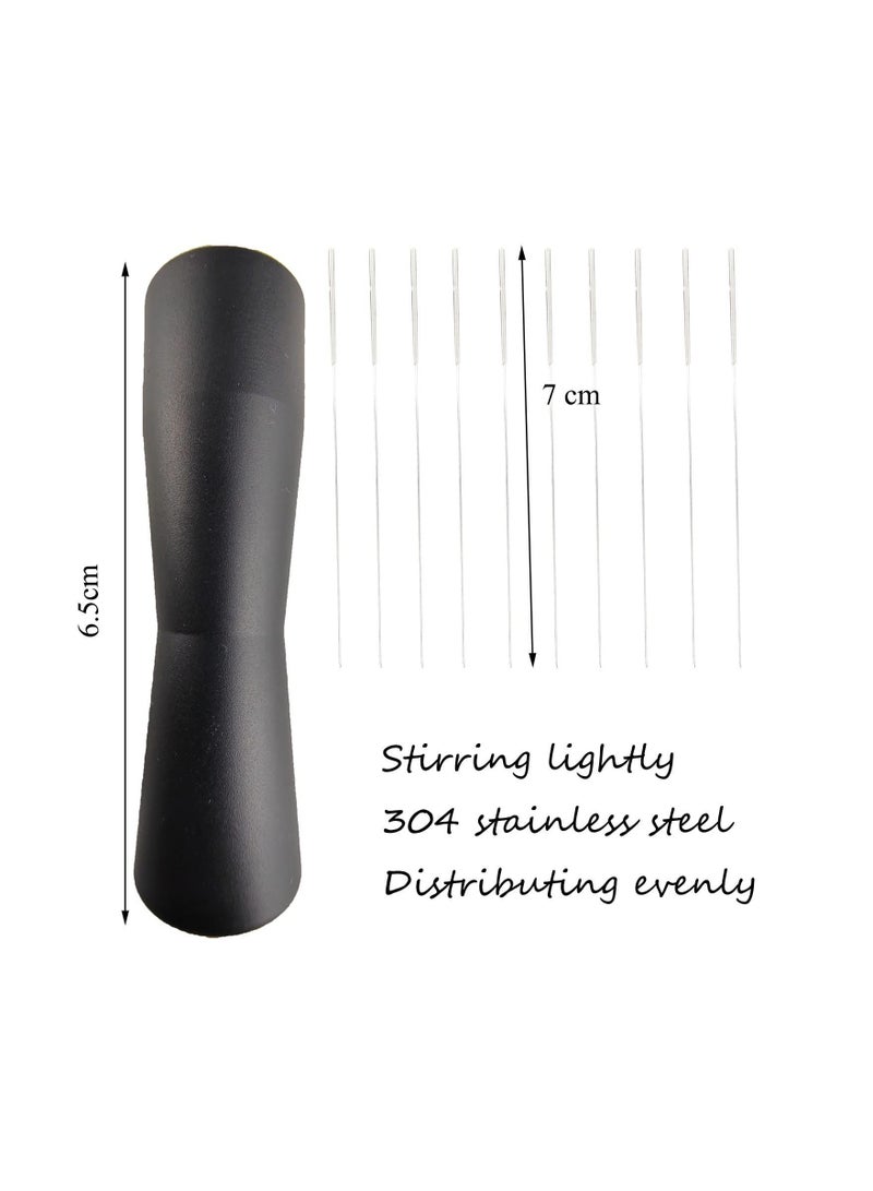 Y&D Espresso Stirrer Needle WDT Distribution Tool Prong Coffee Distributor Anodized Aluminum Handle (Black) - Image 2