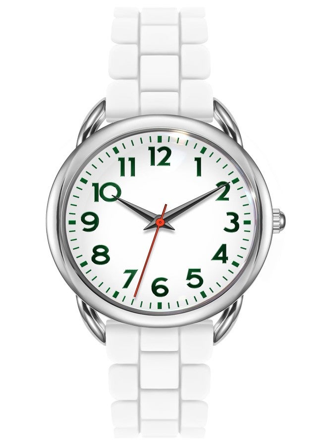 Bisley Women Watch White Silicone Watch Arabic Dial Easy to Read Watch - Image 1