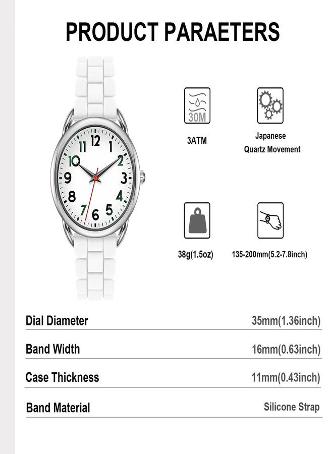 Bisley Women Watch White Silicone Watch Arabic Dial Easy to Read Watch - Image 4