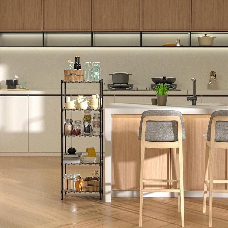 WORKPRO 5-Tier Metal Shelving Unit, Height Adjustable Storage Rack 250 kg Capacity, Adjustable Shelves, Levelling Feet, Boltless Design, Steel Frame - Image 1