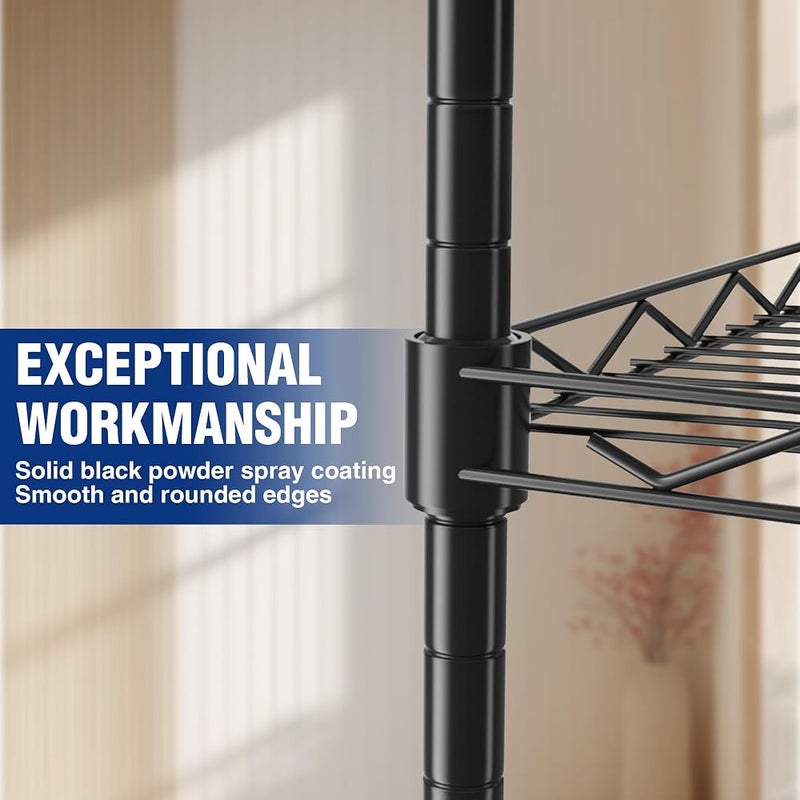 WORKPRO 5-Tier Metal Shelving Unit, Height Adjustable Storage Rack 250 kg Capacity, Adjustable Shelves, Levelling Feet, Boltless Design, Steel Frame - Image 5