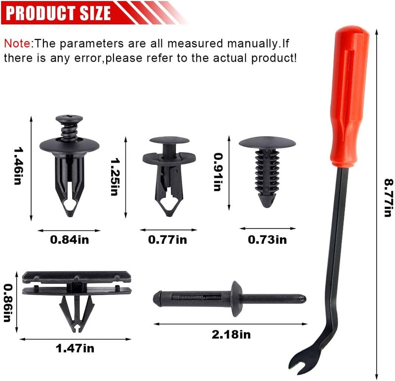 smilfuy 120PCS Car Bumper Retainer Clips with Fastener Remover - Image 2