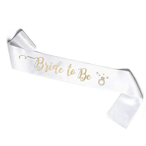 OLILLY White Sash Bride to Be - Sash for the Future Bride - Enjoy your Bachelorette Party (White) - Image 1