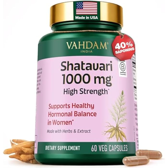 VAHDAM Shatavari Capsules 1000mg, Supports Healthy Hormonal Balance in Women, Herbal Supplement for Women, Vegan, Gluten-Free, 90 Capsules - Image 1