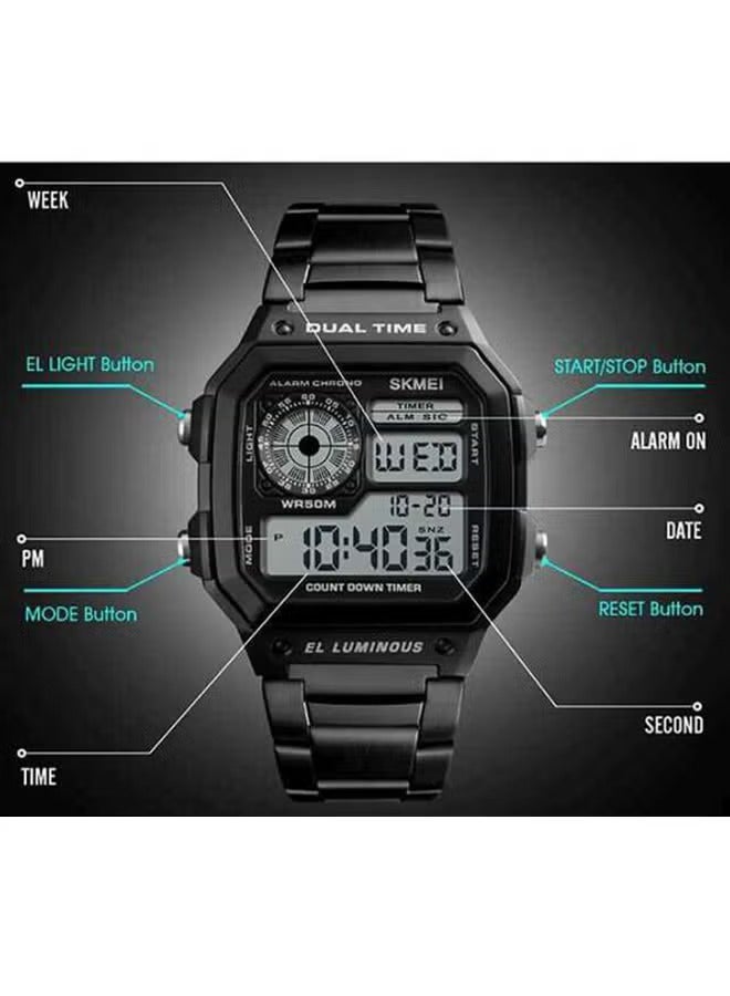 SKMEI Men's Original Digital Electronics Watch 1335 Black - Image 5