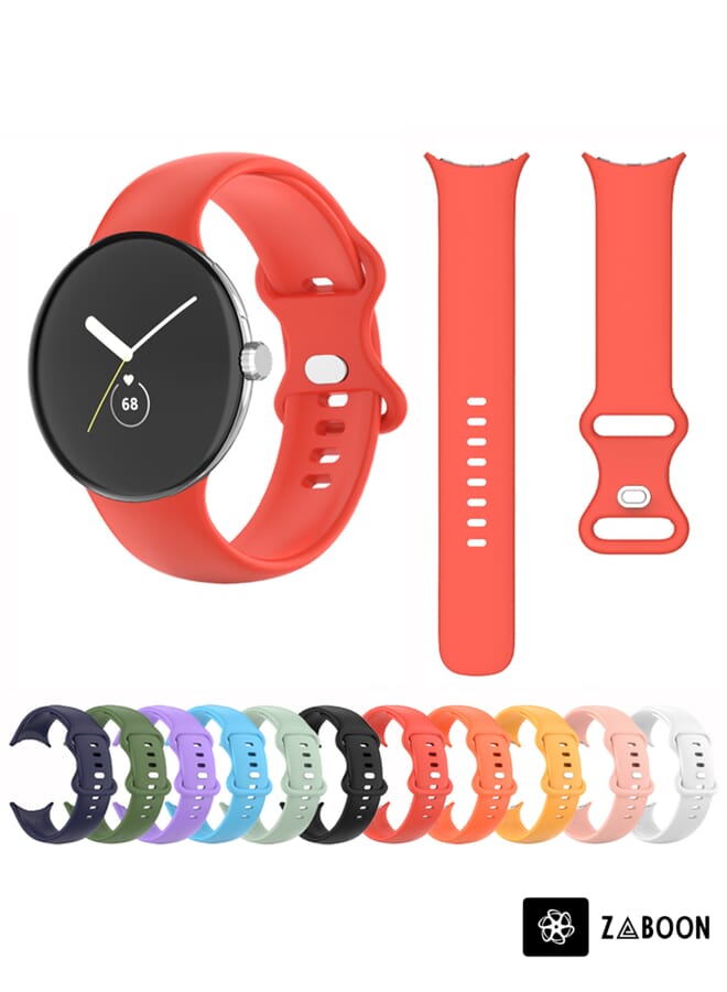 Zaboon Google Pixel Watch Single Color Silicone Watch Band Man - Image 3