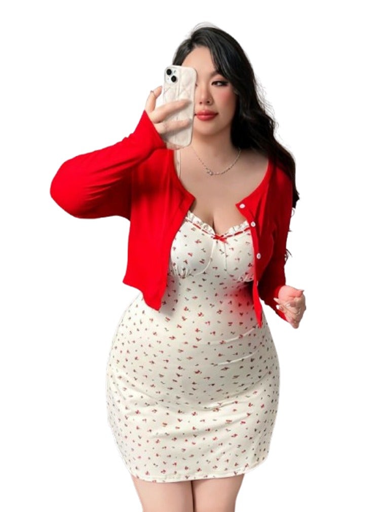Two-piece short dress set - custom size - Red - Image 2