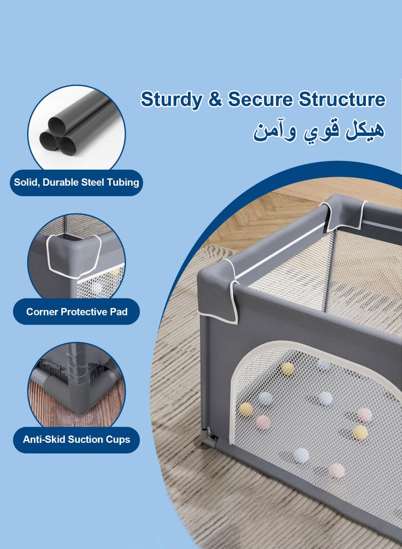 CoddleBaby 🎉Most Loved by KSA Moms! 90×90×68cm Baby Play Area – 360° Safe Space for Home, Kitchen, Living Room & Family Visits - Image 2