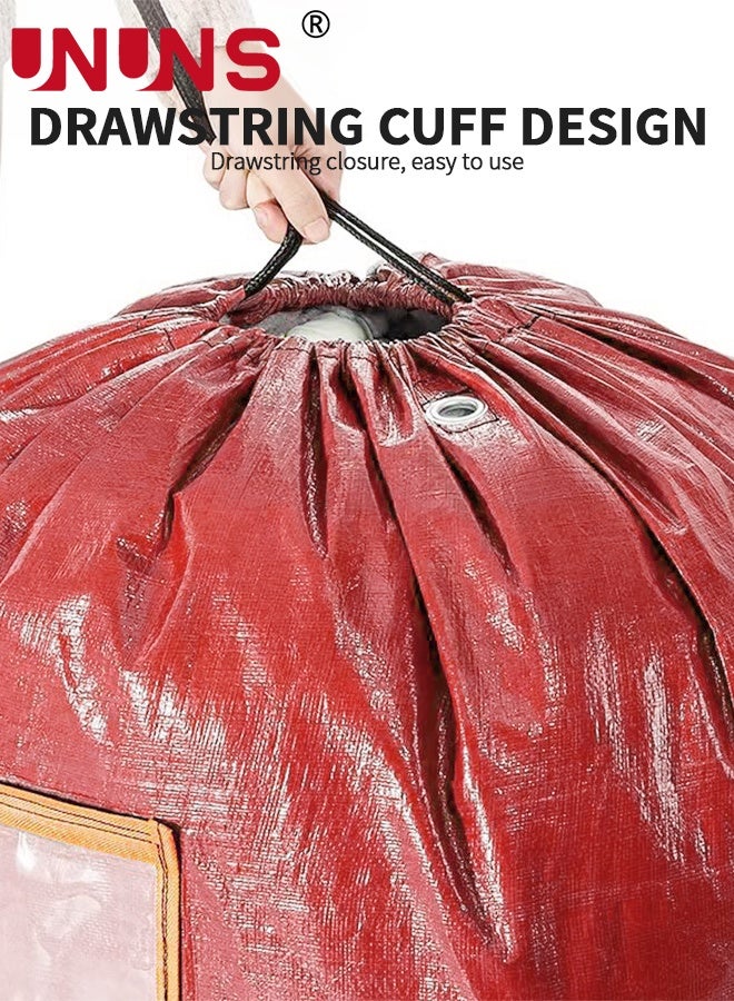 UNUNS Large Capacity Moving Bags,1Pc 250L Waterproof Storage Bins With Drawstring And Visual label for Bedding,Clothes,and More,Ideal for Home Organization and Relocation,50x50x100cm,Black Red - Image 3