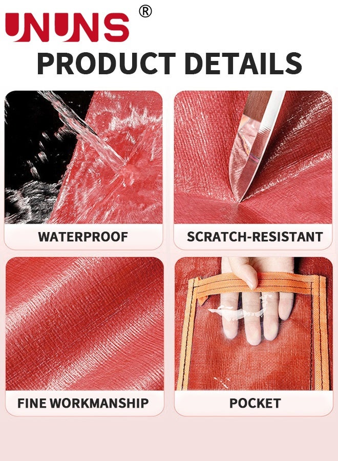 UNUNS Large Capacity Moving Bags,1Pc 250L Waterproof Storage Bins With Drawstring And Visual label for Bedding,Clothes,and More,Ideal for Home Organization and Relocation,50x50x100cm,Black Red - Image 4