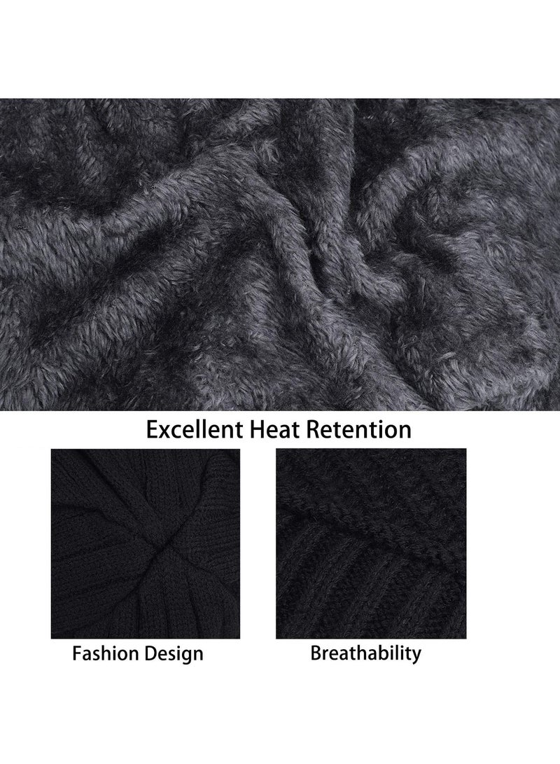 Sweet seven 3 pcs Winter Beanie Hat, Scarf, and Touchscreen Gloves Set for Men and Women - Warm Knit Fleece Lined Accessories Bundle: Beanie, Gloves, and Neck Warmer - Image 5