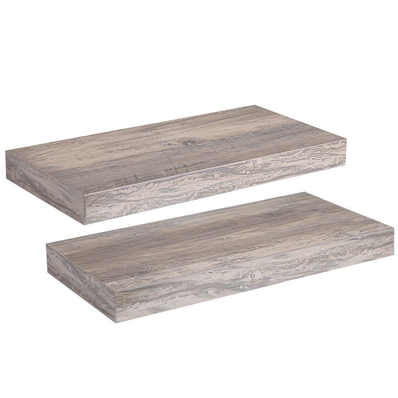 HOOBRO Floating Shelves Wall Shelf Set of 2 157 Inch Hanging Shelf with Invisible Brackets for Bathroom Bedroom Toilet Kitchen Office Living Room Decor Greige BG40BJ01