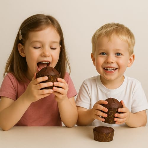 Esslly Ecopack Single-Serve Baking Moulds | Disposable Paper Cups | Set of 100| 60mm Diameter, 45mm Height | Grease & Warp Resistant | Withstand up to 220°C - Image 5