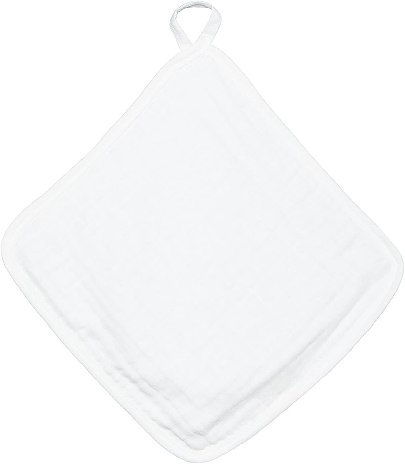 Anvi Baby Set of 3 Organic Bamboo Face Cloths/Bibs for Newborns - White - Image 3
